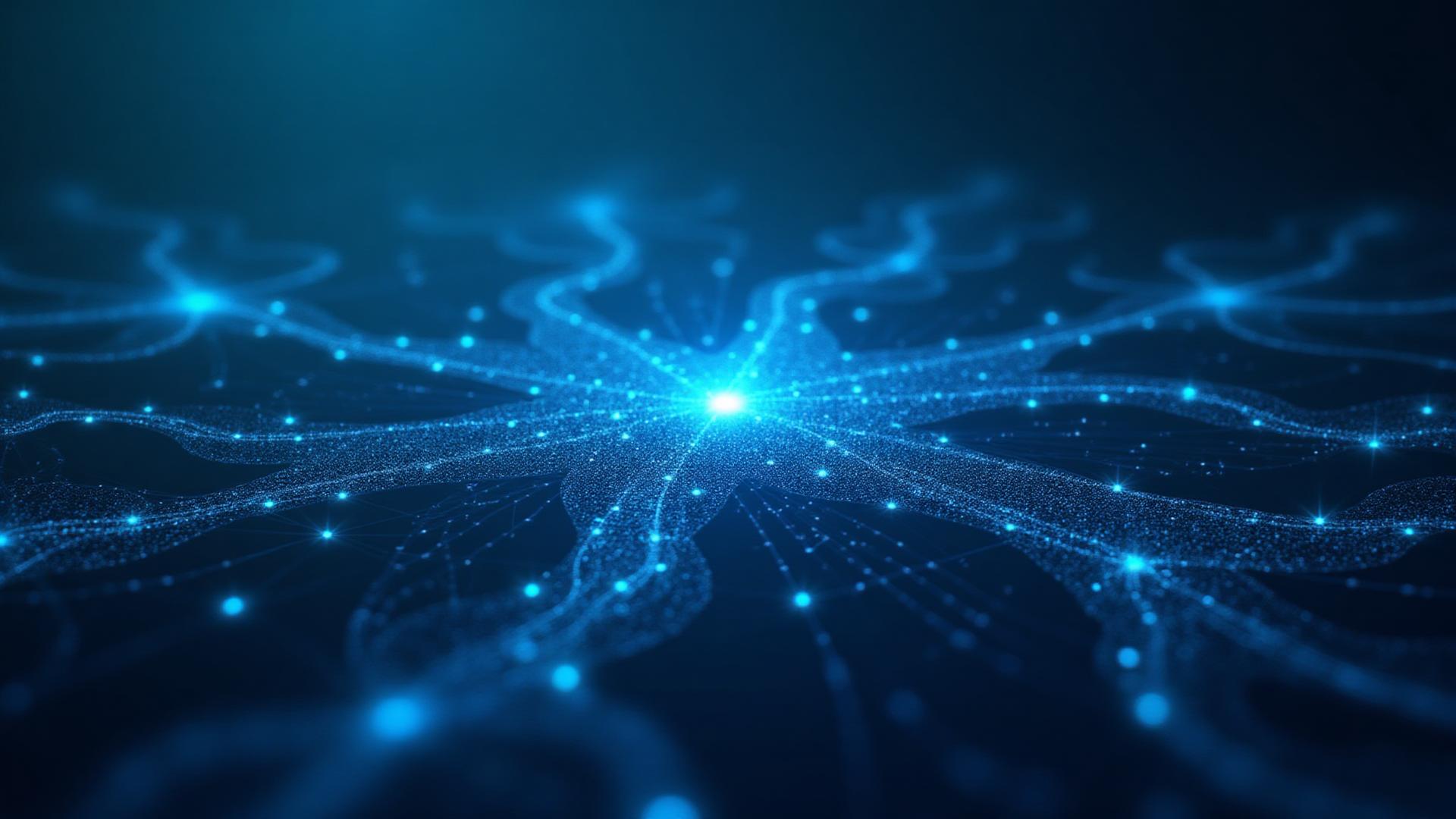 abstract visualization of AI automation network
